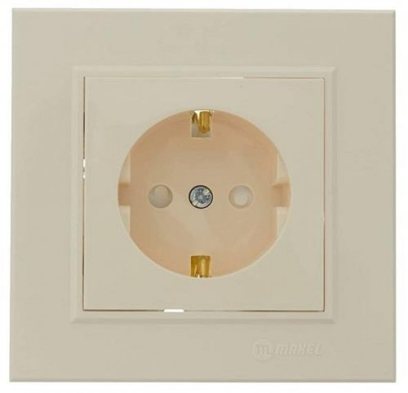 Makel Karea Krem Çocuk Korumalı Topraklı Priz