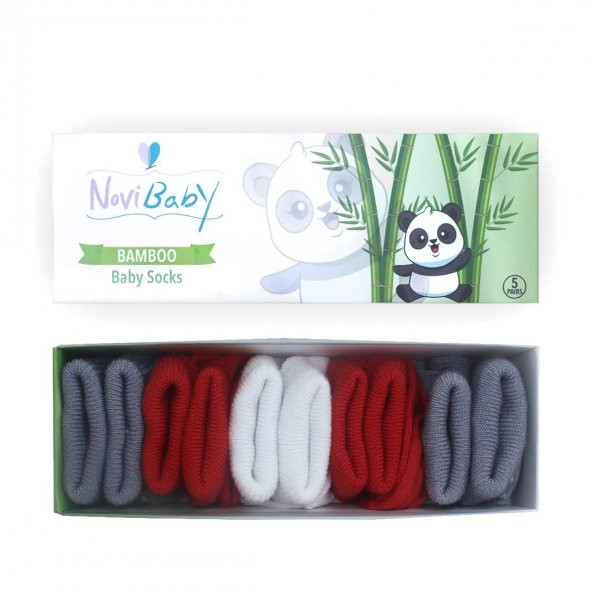 Novibaby 5li Bambu Yenidoğan Bebek Çorap I Windy I 0-6 ay