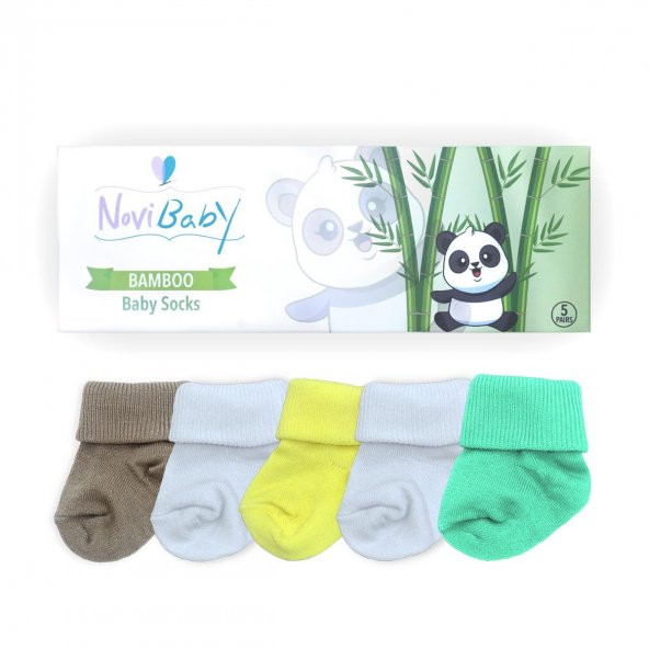 Novibaby 5li Bambu Yenidoğan Bebek Çorap I Summer I 0-6 ay - 2