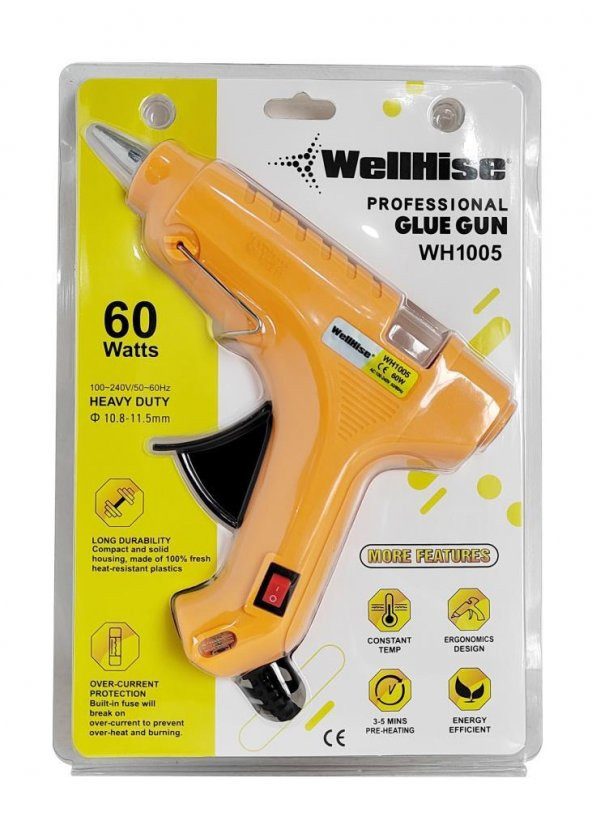 WellHise WH1005 60W Sıcak Mum Silikon Tabancası Glue Gun - 2