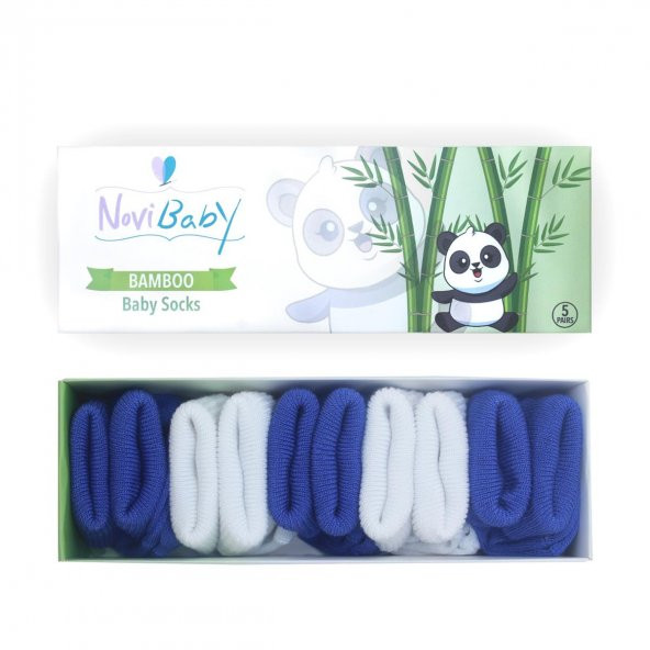Novibaby 5li Bambu Yenidoğan Bebek Çorap I Brave Boy I 0-6 ay