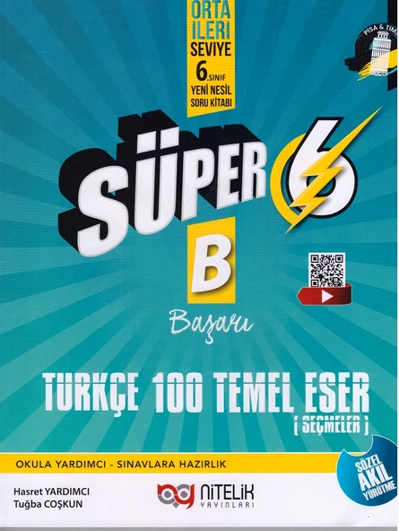 NİTELİK 6.SINIF SÜPER TÜRKÇE 100 TEMEL ESER ürün görseli