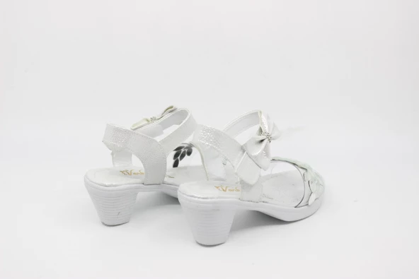 Zerhan Kız Çocuk Şeffaf Tek Bantlı Taşlı Topuklu Abiye Ayakkabı - Resim 4