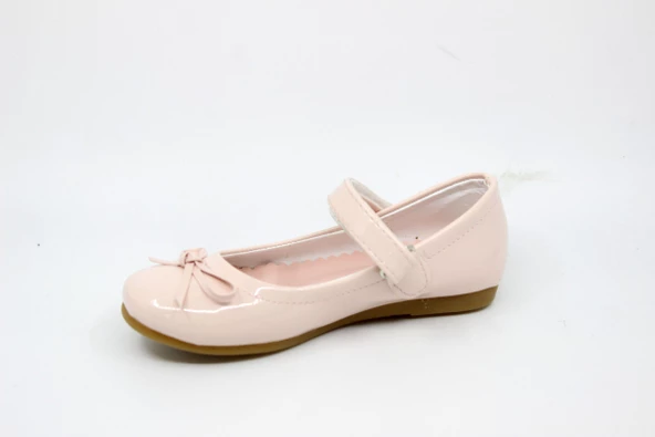 Zerhan 300 Kız Çocuk Kırmızı Rugan Fiyonklu Cırtlı Babet - Resim 11