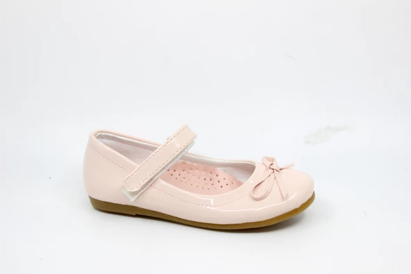 Zerhan 300 Kız Çocuk Kırmızı Rugan Fiyonklu Cırtlı Babet - Resim 8