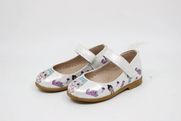 Kız Çocuk - Bebek Pırıltılı Sedef Resim Baskılı Cırtlı Babet - 2