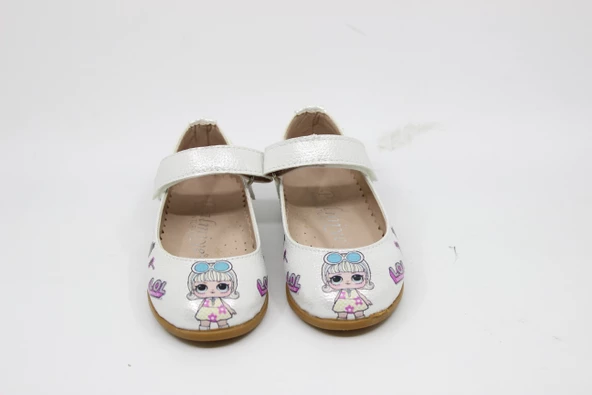 Kız Çocuk - Bebek Pırıltılı Sedef Resim Baskılı Cırtlı Babet - 7