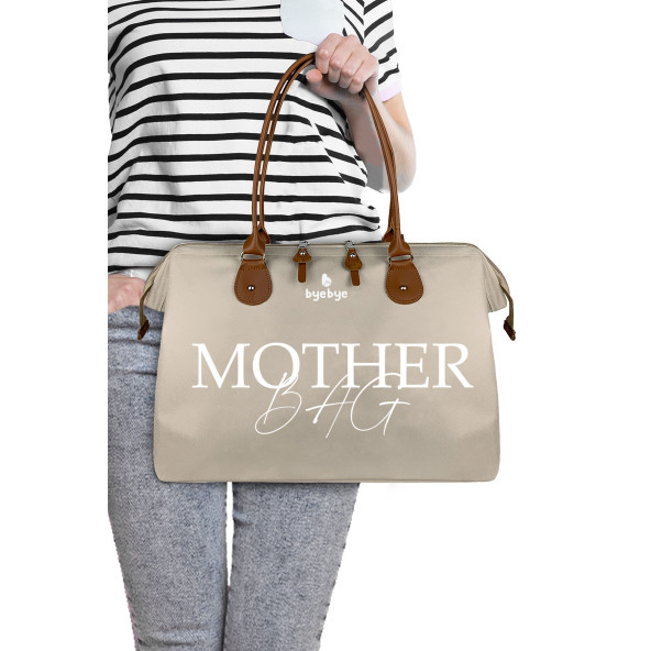 Byebye Mother Bag Anne Bebek Bakım Çantası ( Bej ) - 1