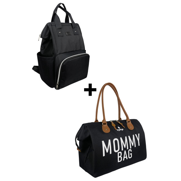 Byebye Mommy Bag Anne Bebek Bakım Ve Kadın Çantası+Silver Anne Bebek Bakım Sırt Çantası ( SIYAH ) - 2