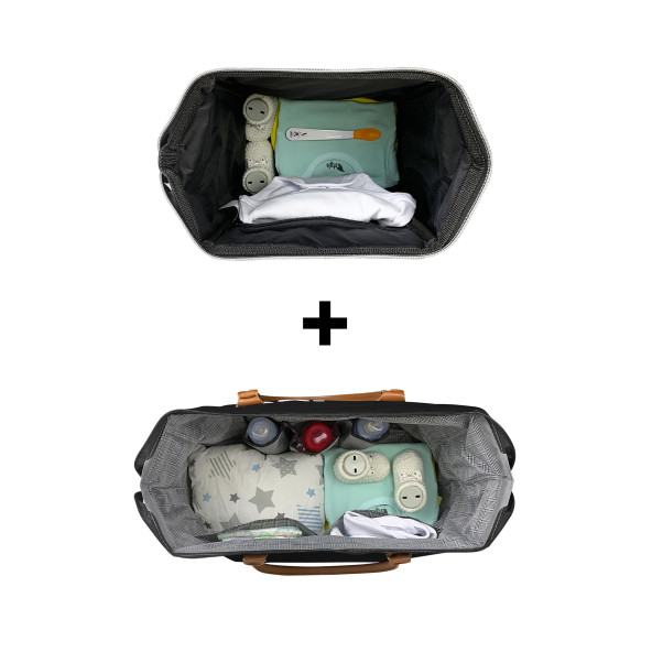 Byebye Mommy Bag Anne Bebek Bakım Ve Kadın Çantası+Silver Anne Bebek Bakım Sırt Çantası ( SIYAH ) - 4