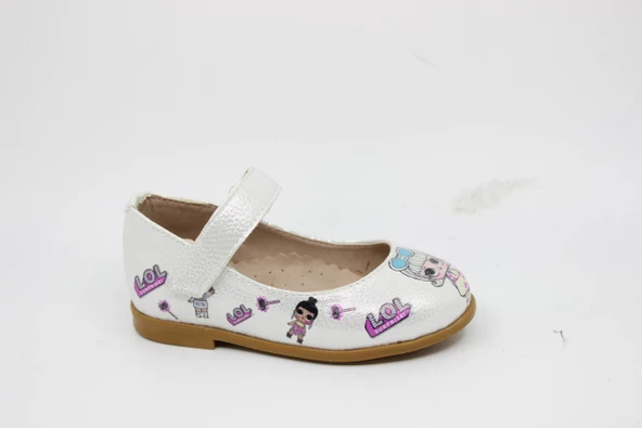 Kız Çocuk - Bebek Pırıltılı Sedef Resim Baskılı Cırtlı Babet - 10