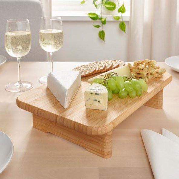 Bambu Ayak Destekli Kesme Tahtası 35x22 cm MeridyenDukkan Sunum Gereçleri - 6