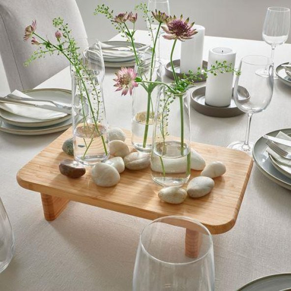 Bambu Ayak Destekli Kesme Tahtası 35x22 cm MeridyenDukkan Sunum Gereçleri - 8
