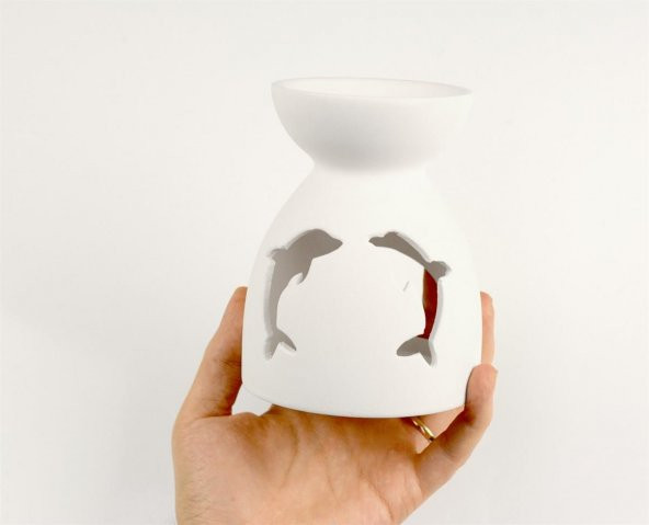 Buhurdanlık Yunus | Seramik Bisküvi Boyanabilir Obje (Ham Ürün) - 3