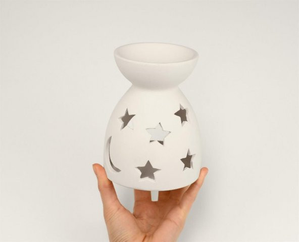 Buhurdanlık Gece | Seramik Bisküvi Boyanabilir Obje (Ham Ürün) - 2
