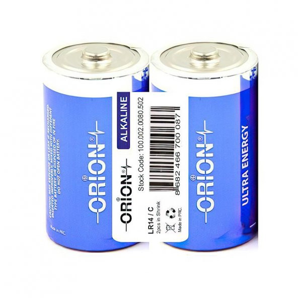 Orion LR14 C Alkalin Orta Boy Pil - 2li Shrink