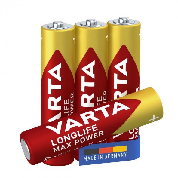 Varta 4703 Longlife Max Power Alkalin AAA İnce Kalem Pil 4lü Paket - Resim 2