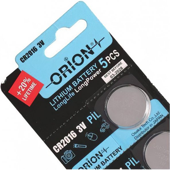 Orion CR2016 3V Lityum Pil 5li Paket - 2