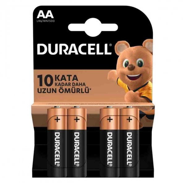Duracell LR6 AA Alkalin Kalem Pil 4lü Paket