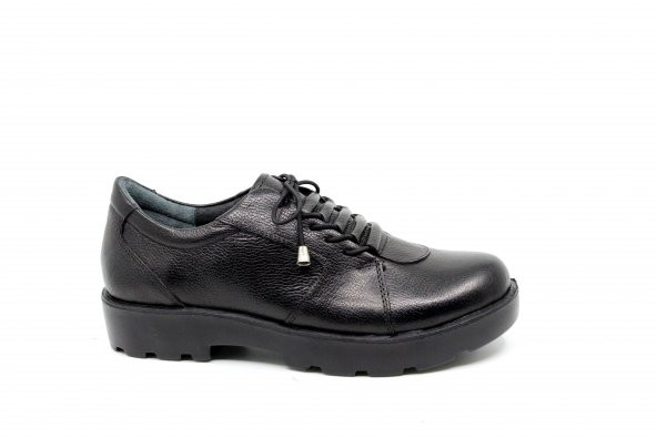 Zerhan 200 Kadın Hakiki Deri Günlük Kullanım Lastik Bağcıklı Komfort Ayakkabı - 5