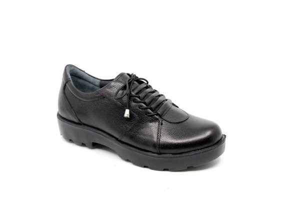 Zerhan 200 Kadın Hakiki Deri Günlük Kullanım Lastik Bağcıklı Komfort Ayakkabı - 6