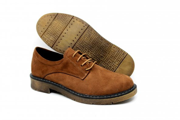 Zerhan 123 Kadın Oxford Bağcıklı Taba Süet Ayakkabı - 4