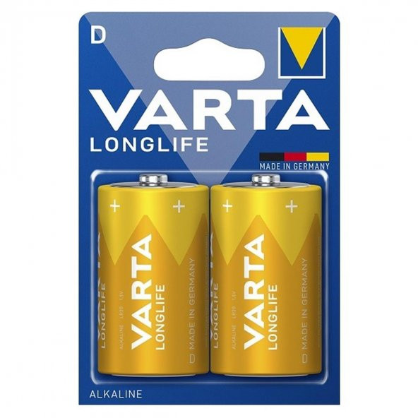 Varta 4120 Longlife Alkalin D Büyük Boy Pil 2li Paket