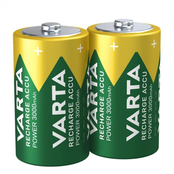 Varta 56720 Power 3000mAh D Şarj Edilebilir Büyük Pil 2li Paket - Resim 2