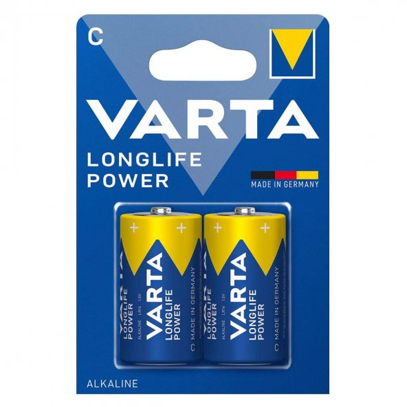 Varta 4914 Longlife Power Alkalin C Orta Boy Pil 2li Paket ürün görseli 1