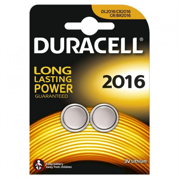Duracell CR2016 3V Lityum Pil 2li Paket