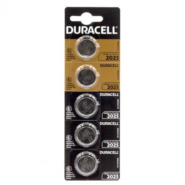 Duracell CR2025 3V Lityum Pil 5li Paket