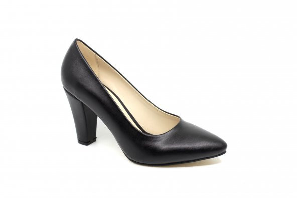 Zerhan 1366 Kadın Siyah Kalın Topuklu Stiletto Ayakkabı - 2