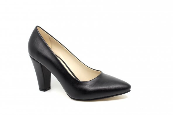 Zerhan 1366 Kadın Siyah Kalın Topuklu Stiletto Ayakkabı - 5