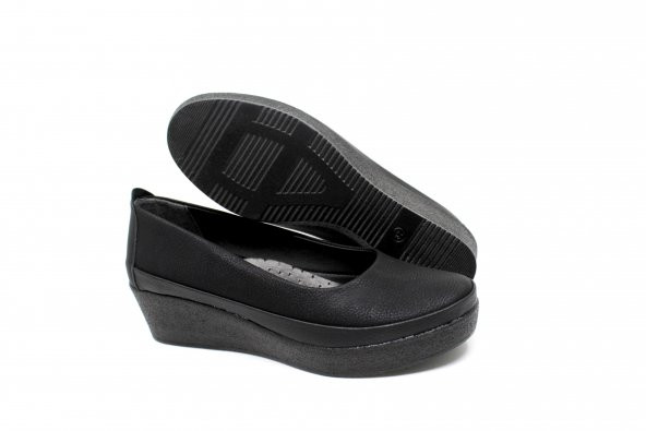 Zerhan Atom Kadın Dolgu Topuk Şık Ayakkabı 4 Mevsim - 5