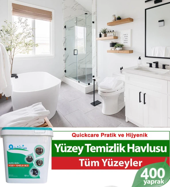 QUICKCARE Dezenfektanlı Yüzey Temizlik Havlusu 400 Yaprak- Limon Kokulu