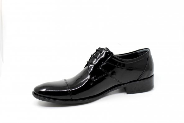 Zerhan 55 Erkek Siyah Rugan Deri Bağcıklı Klasik Ayakkabı - Resim 2