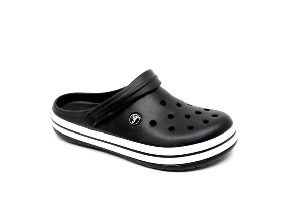 AkınalBella 195 Siyah-Beyaz-Siyah Unisex Sabo Terlik - 5