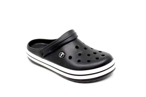 AkınalBella 195 Siyah-Beyaz-Siyah Unisex Sabo Terlik - 4