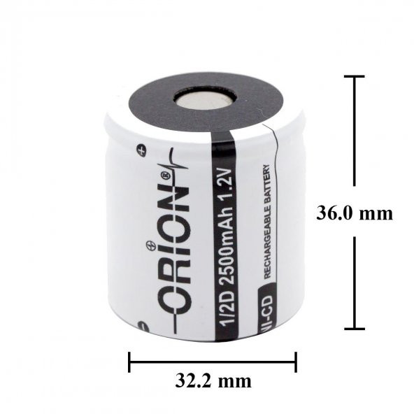 Orion 1.2V Ni-Cd 1/2D 2500mAh Şarj Edilebilir Pil - 4