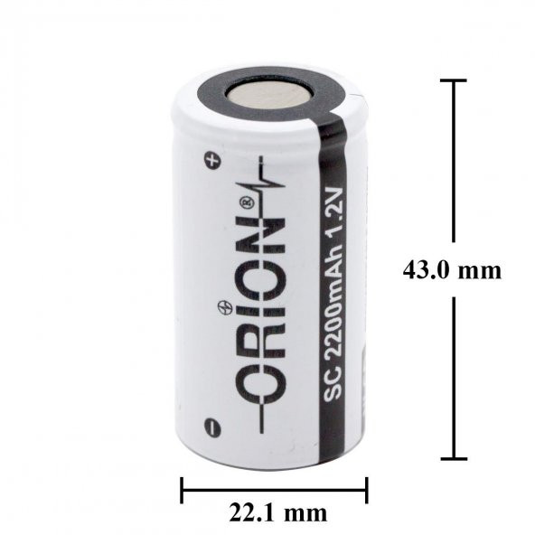 Orion 1.2V Ni-Cd SC 2200mAh Şarj Edilebilir Pil - 4