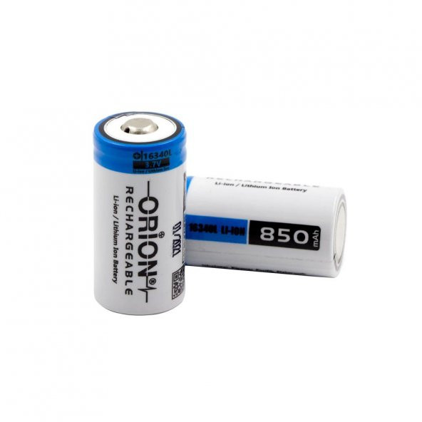 Orion 16340 3.7V 850mAh Li-ion Şarj Edilebilir CR123A Pil - 3