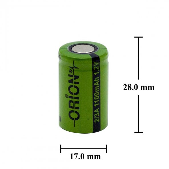Orion 1.2V Ni-Mh 2/3A 1100mAh Şarj Edilebilir Pil - 4