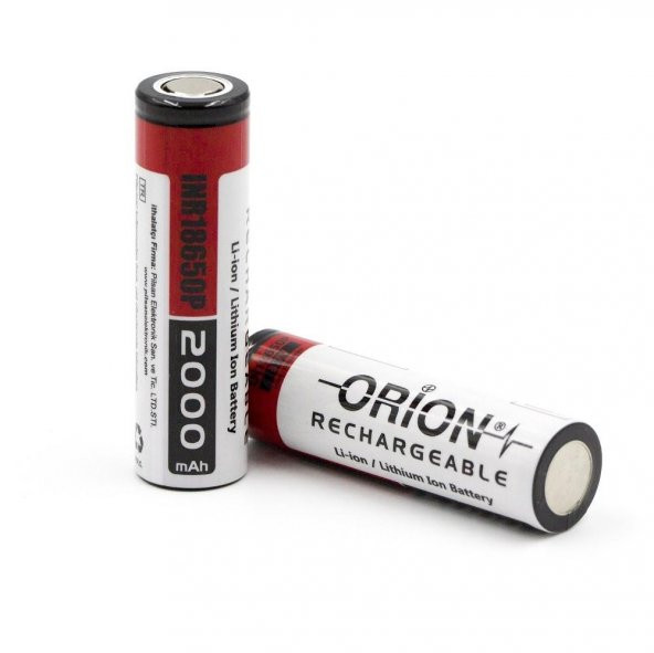 Orion 18650P 3.7V 2000Mah 15C Şarj Edilebilir Li-İon Pil - Resim 2