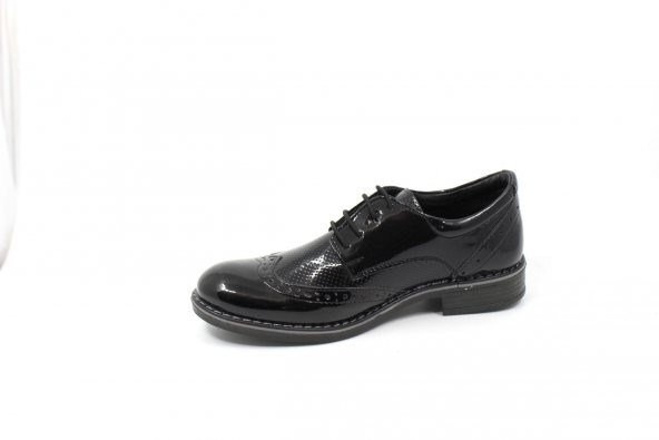 Zerhan 165 Erkek Bebek Siyah Rugan Lastik Bağcıklı Ayakkabı - 3