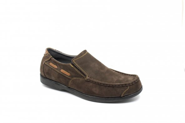 Zerhan 224 Erkek Kahve Nubuk Deri Büyük Ayak (45-46) Ayakkabı - 2