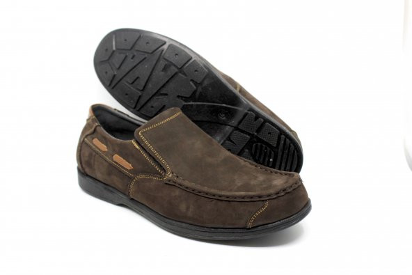 Zerhan 224 Erkek Kahve Nubuk Deri Büyük Ayak (45-46) Ayakkabı - 4