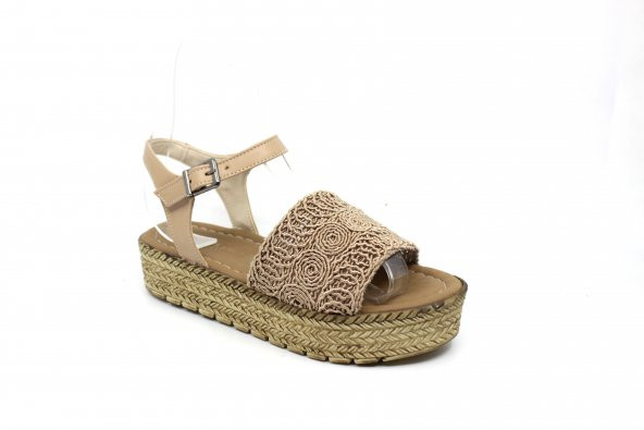 Zerhan Kadın Makrome Örgü Dolgu Taban Sandalet Ayakkabı - 2