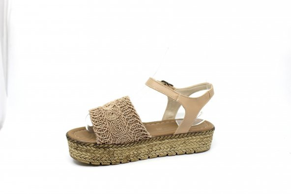 Zerhan Kadın Makrome Örgü Dolgu Taban Sandalet Ayakkabı - 3