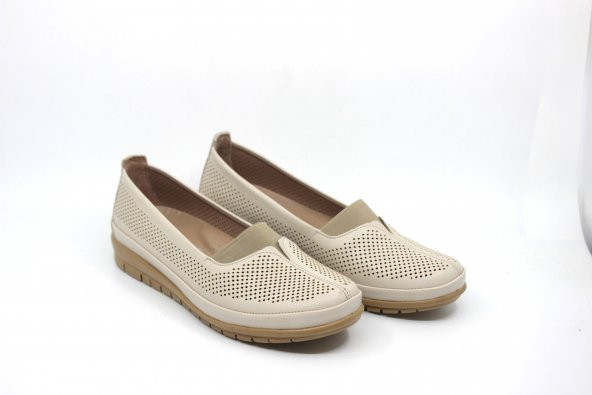 Zerhan 305 Kadın Bej Günlük Comfort Ayakkabı - Resim 5