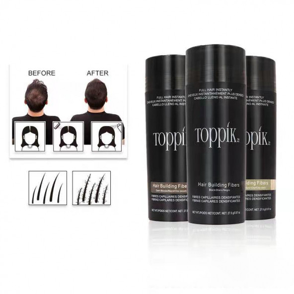 Toppik, Siyah (Black) Dolgunlaştırıcı Saç Fiberi Saç Tozu Toppik 27.5 gr - 6